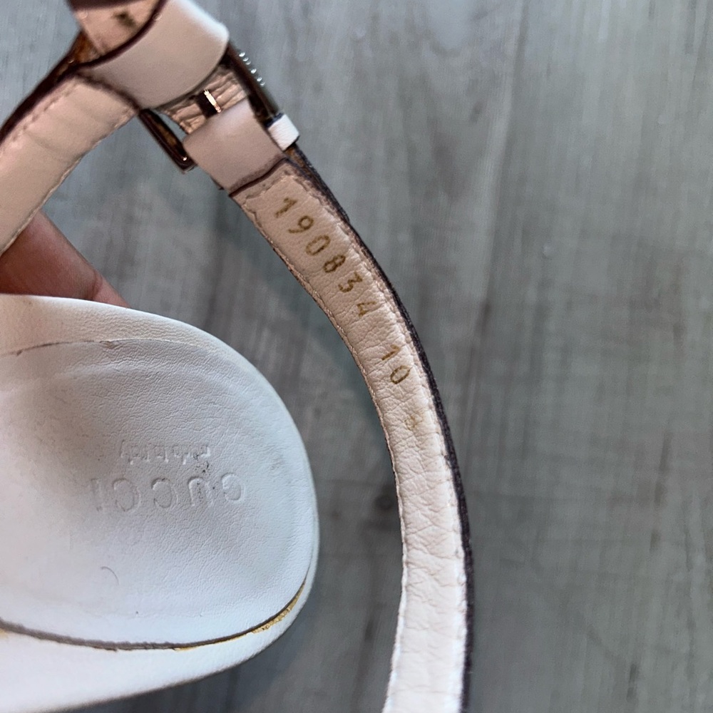Authentic Gucci White Interlocking Gg Strappy San… - image 8